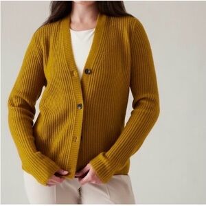 Athleta Mustard lay over cardigan Sweater XS button up